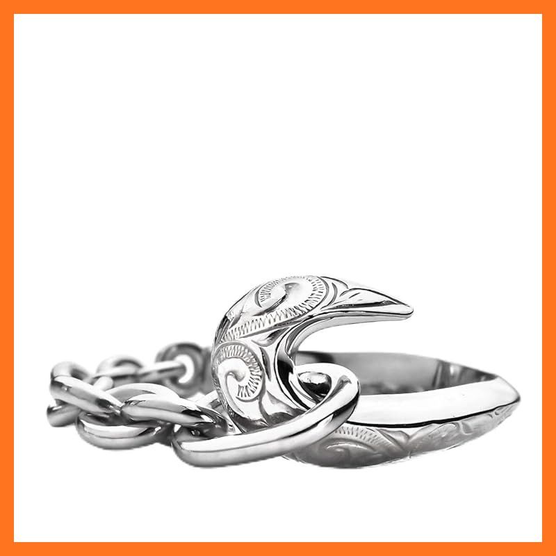 【新品】 [2PIECES] シルバー メンズ リング 指輪 金属アレルギー対応 シルバー925 ハワイアン アクセサリー フィッシュリング 釣り針 ハワイアンジュエリー[サイズ：19号] 19号 r0871-19