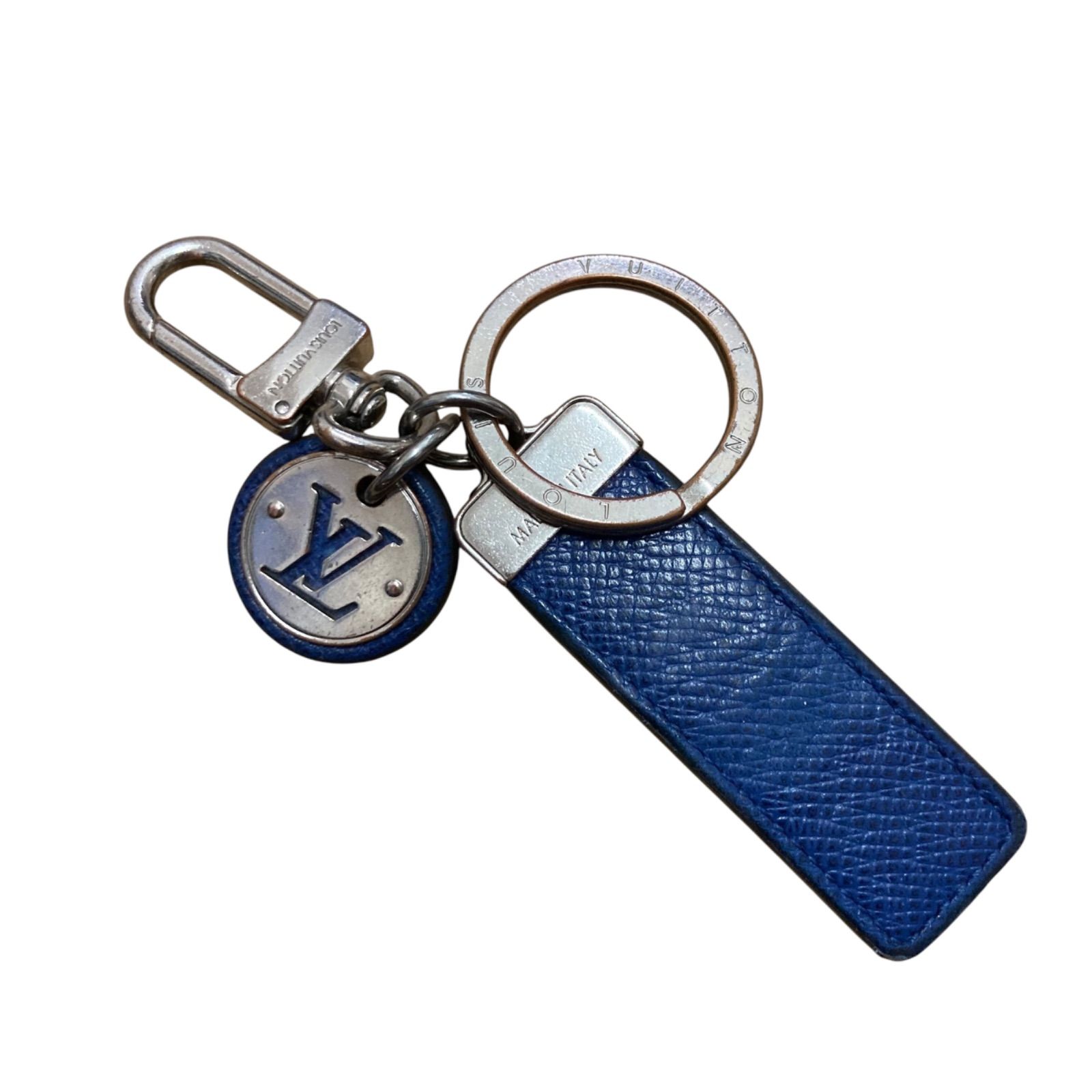 LOUIS VUITTON ルイヴィトン ビトン ポルトクレ・ネオ LV クラブ タイガラマ M69324 コバルト ブルー 青 タイガ・レザー モノグラム・エクリプス キャンバス キーリング キーホルダー ストラップ チャーム メンズ レディース 男女兼用