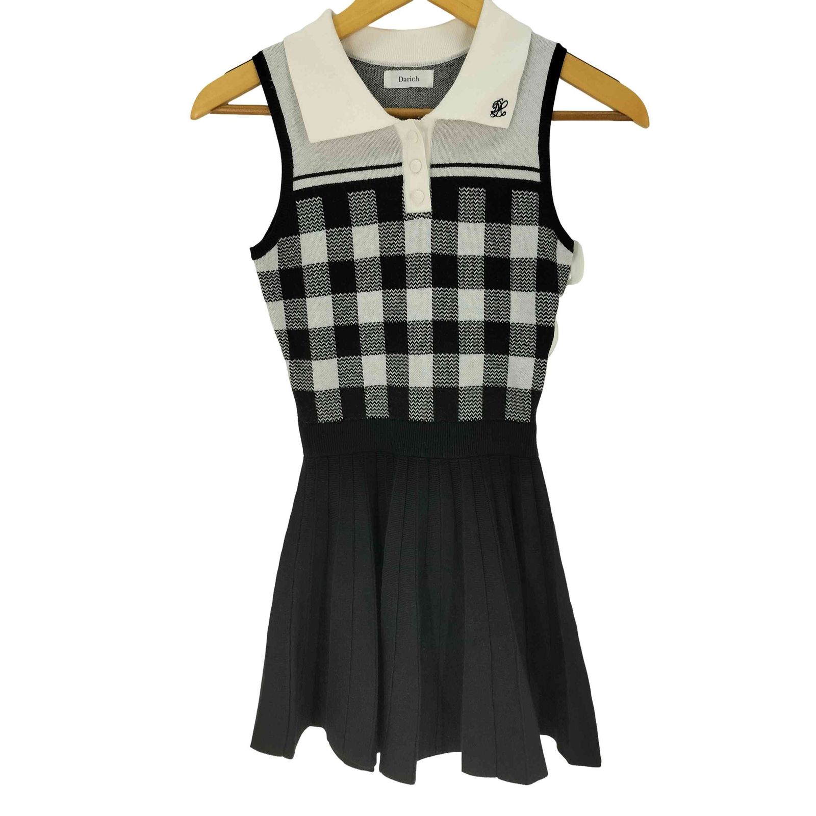 ダーリッチ Darich Gingham Pleated Knit Mini Dress ギンガムチェック