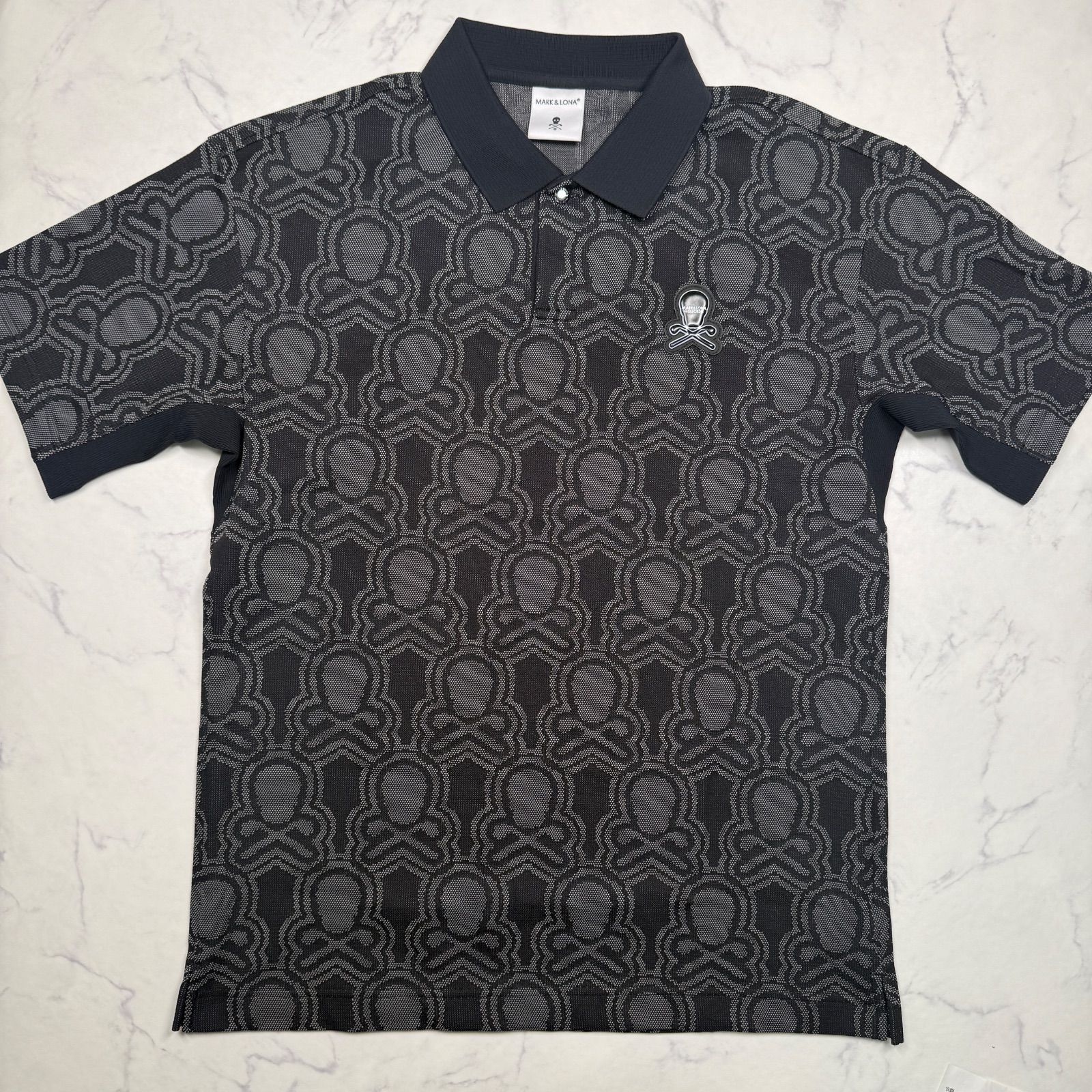​MARK&LONA ポロシャツ スカル メンズ サイズ44 MARK&LONA スカル総柄 ジャカード 半袖ポロシャツ メンズ 48 M - メルカリ