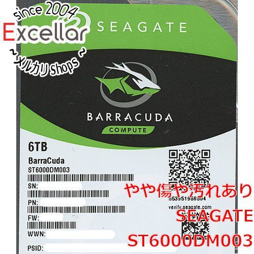 [bn:0] SEAGATE製HDD　ST6000DM003　6TB SATA600　9000～10000時間以内