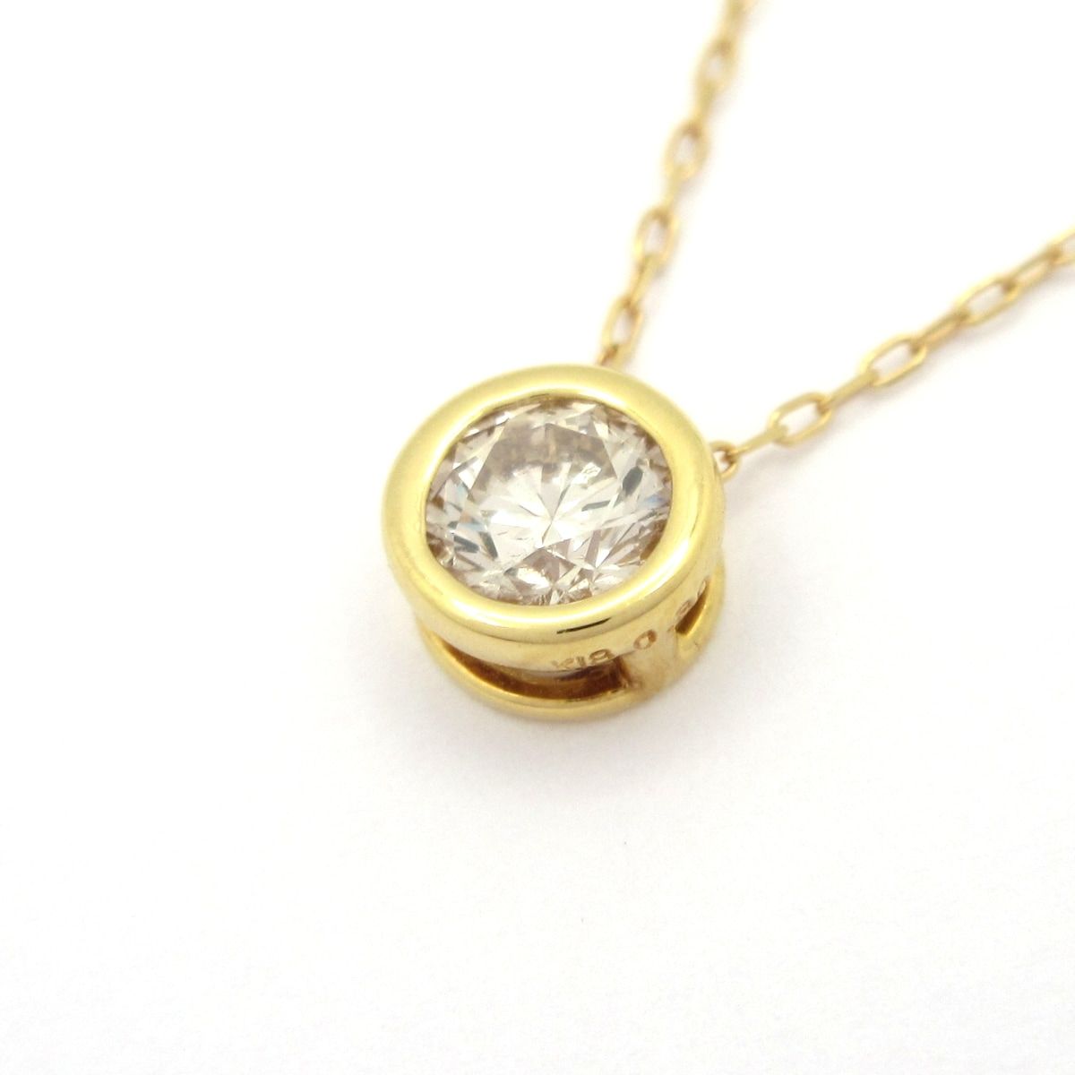 Unbranded(ノーブランド) ネックレス美品 K18YG×ダイヤモンド 1Pダイヤ0.30ct/総重量1.0g