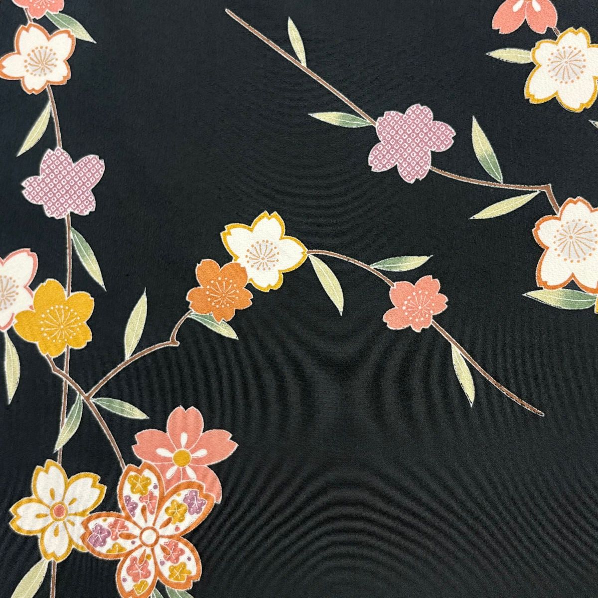 反物 秀品 小紋 桜 墨色 正絹 【中古】 - メルカリ