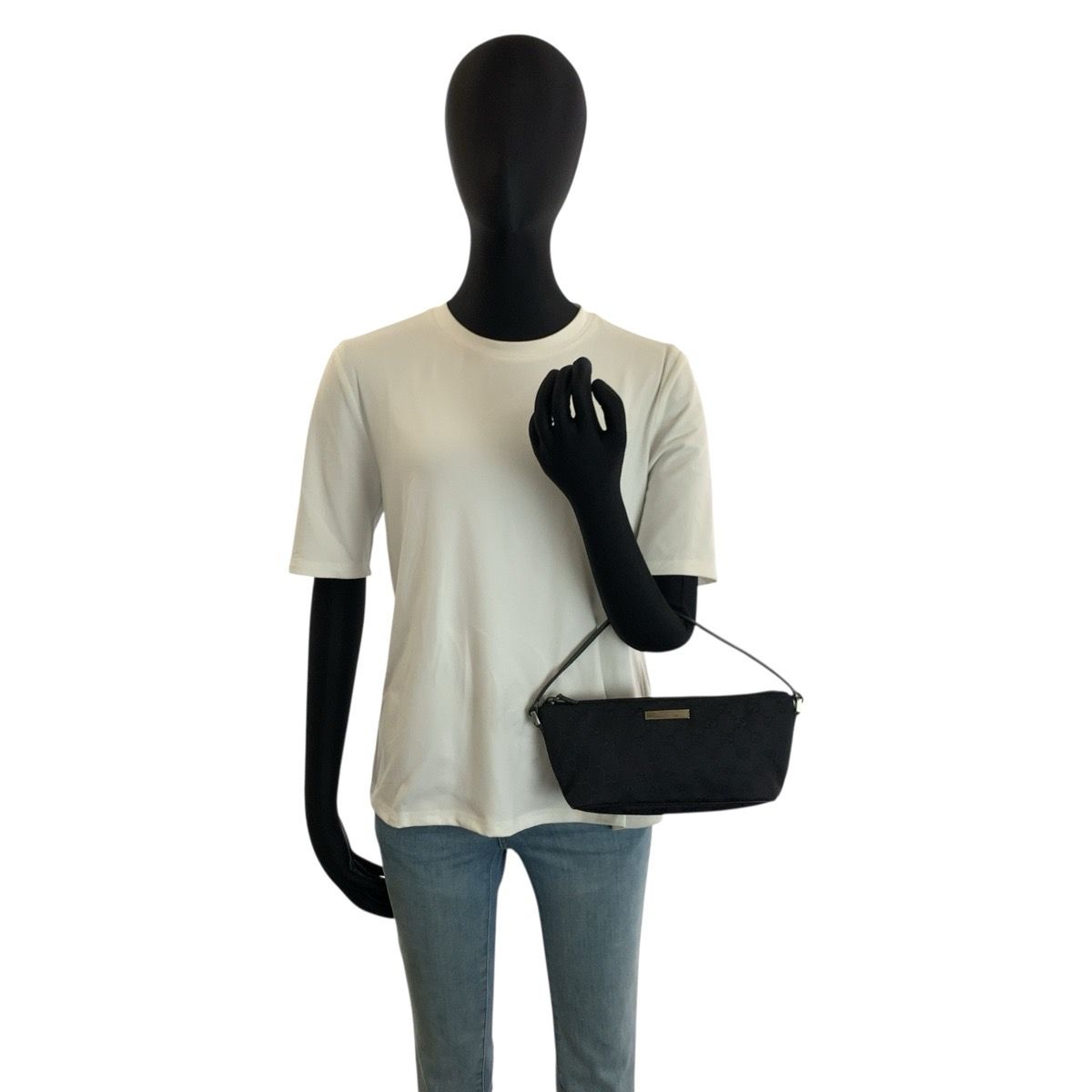 美品 GUCCI グッチ ブラック 黒 シルバー金具 039 1103 ハンドバッグ