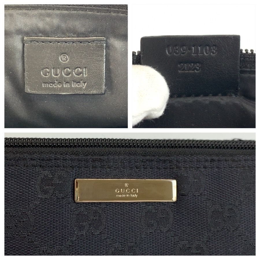 美品 GUCCI グッチ ブラック 黒 シルバー金具 039 1103 ハンドバッグ