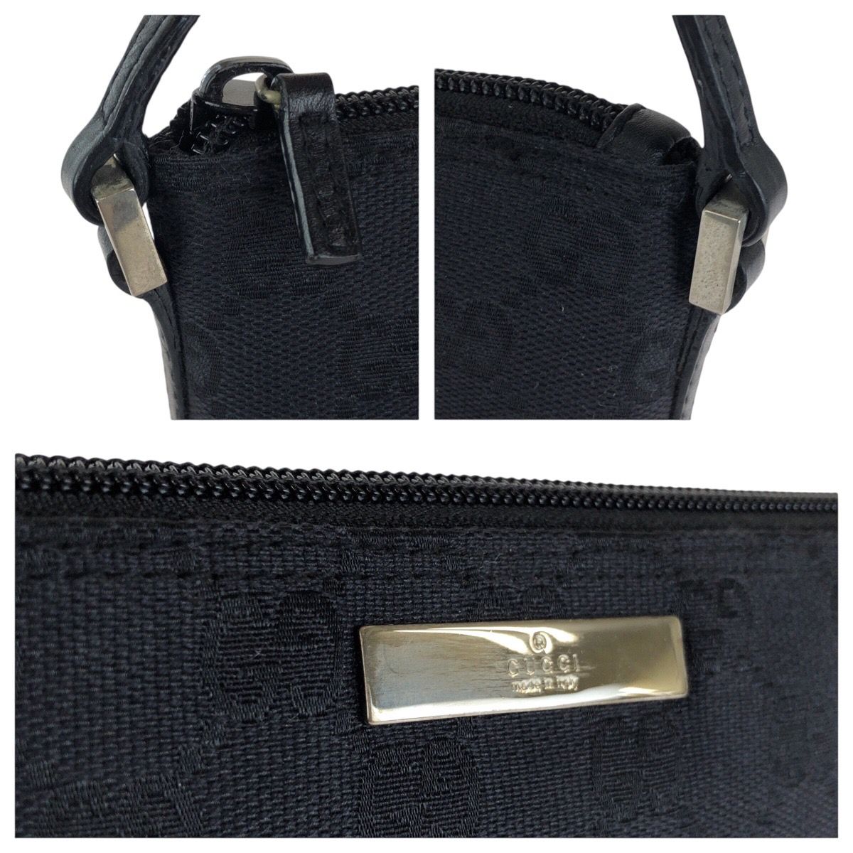 美品 GUCCI グッチ ブラック 黒 シルバー金具 039 1103 ハンドバッグ