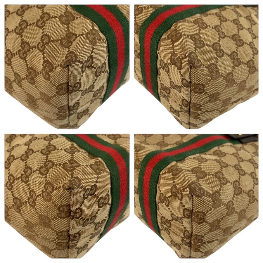 美品 GUCCI グッチ シェリーライン ベージュ ブラウン GGキャンバス 