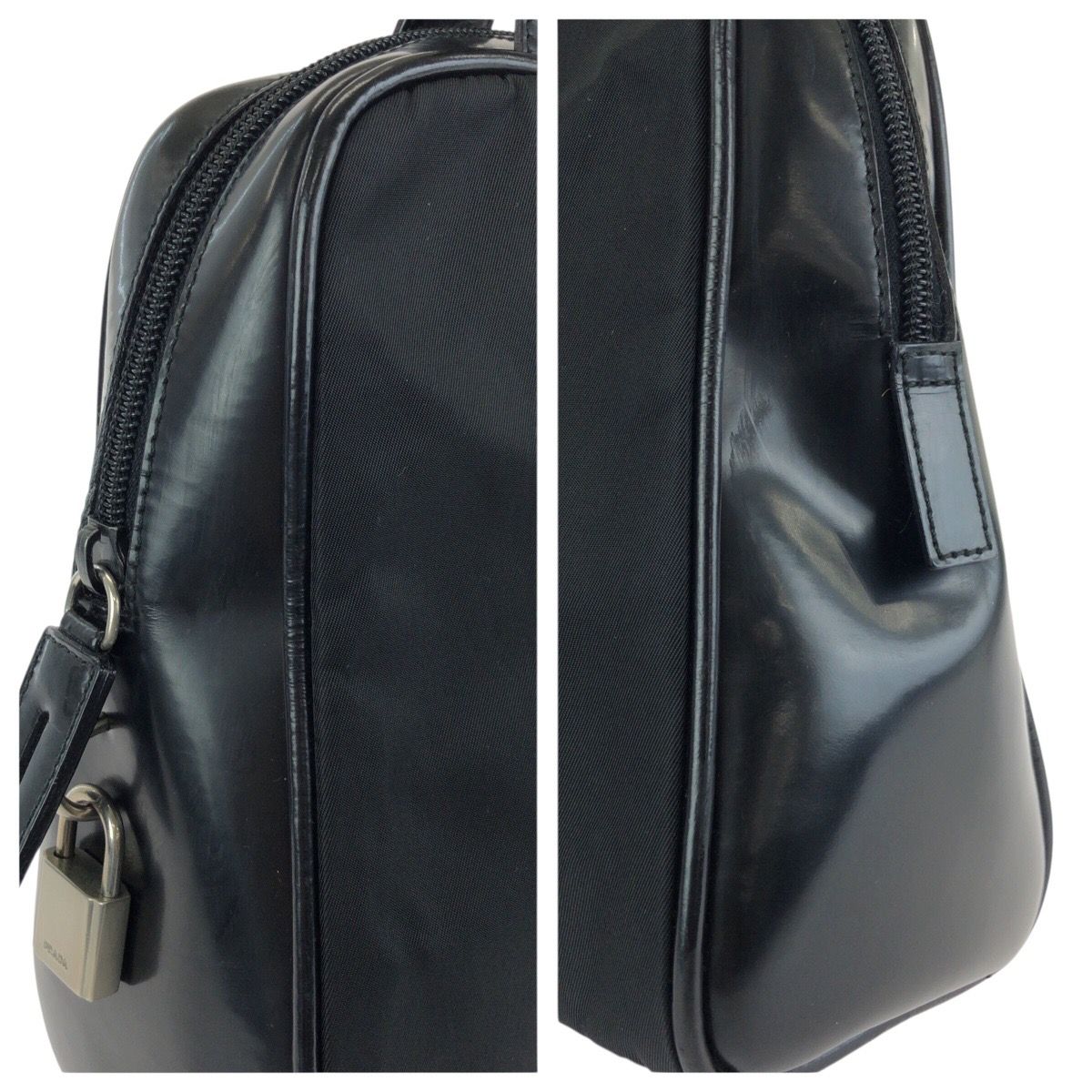 ば*ん様 PRADA プラダ　ボストンバッグ ブラック 三角ロゴ テスートナイロ PRADA プラダ ボストンバッグ 三角ロゴ テスートナイロン ブラック