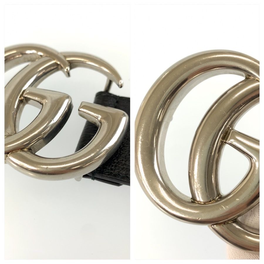美品 GUCCI グッチ GGマーモント 95cm/38インチ ブラック 黒 シルバー