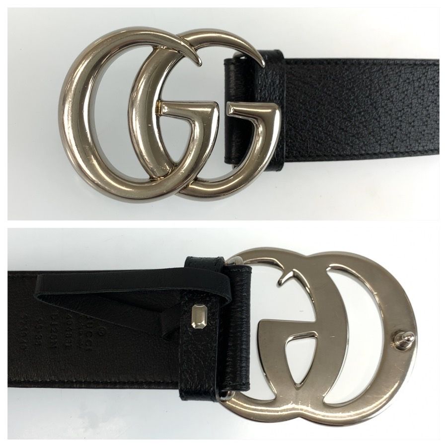 美品 GUCCI グッチ GGマーモント 95cm/38インチ ブラック 黒 シルバー