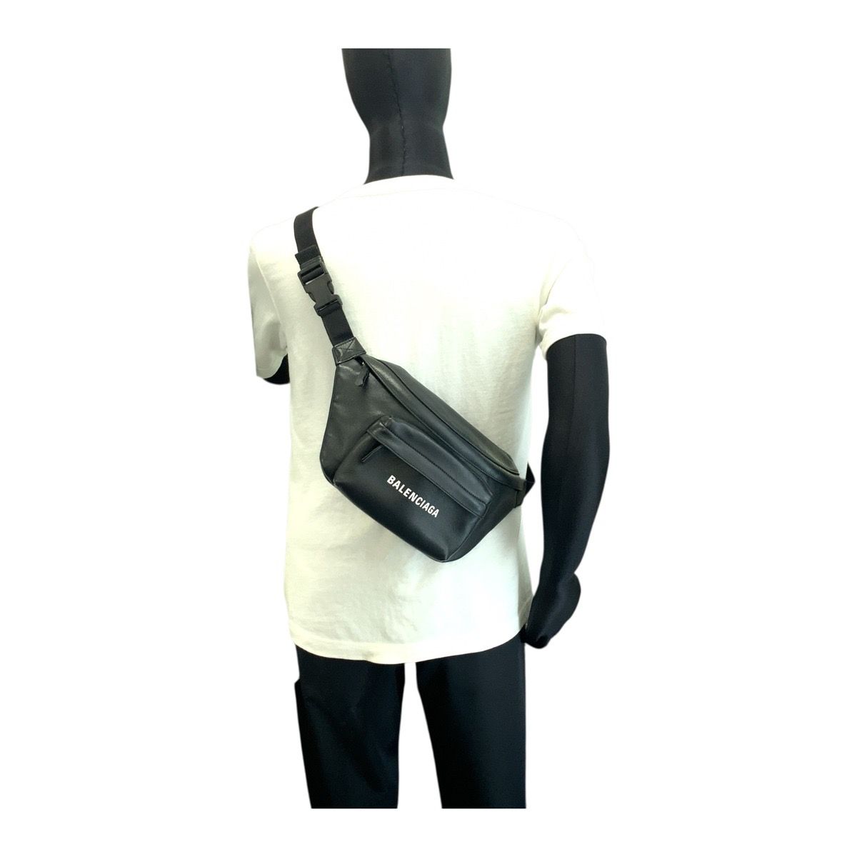 美品 BALENCIAGA バレンシアガ エブリデイ ロゴプリント ブラック