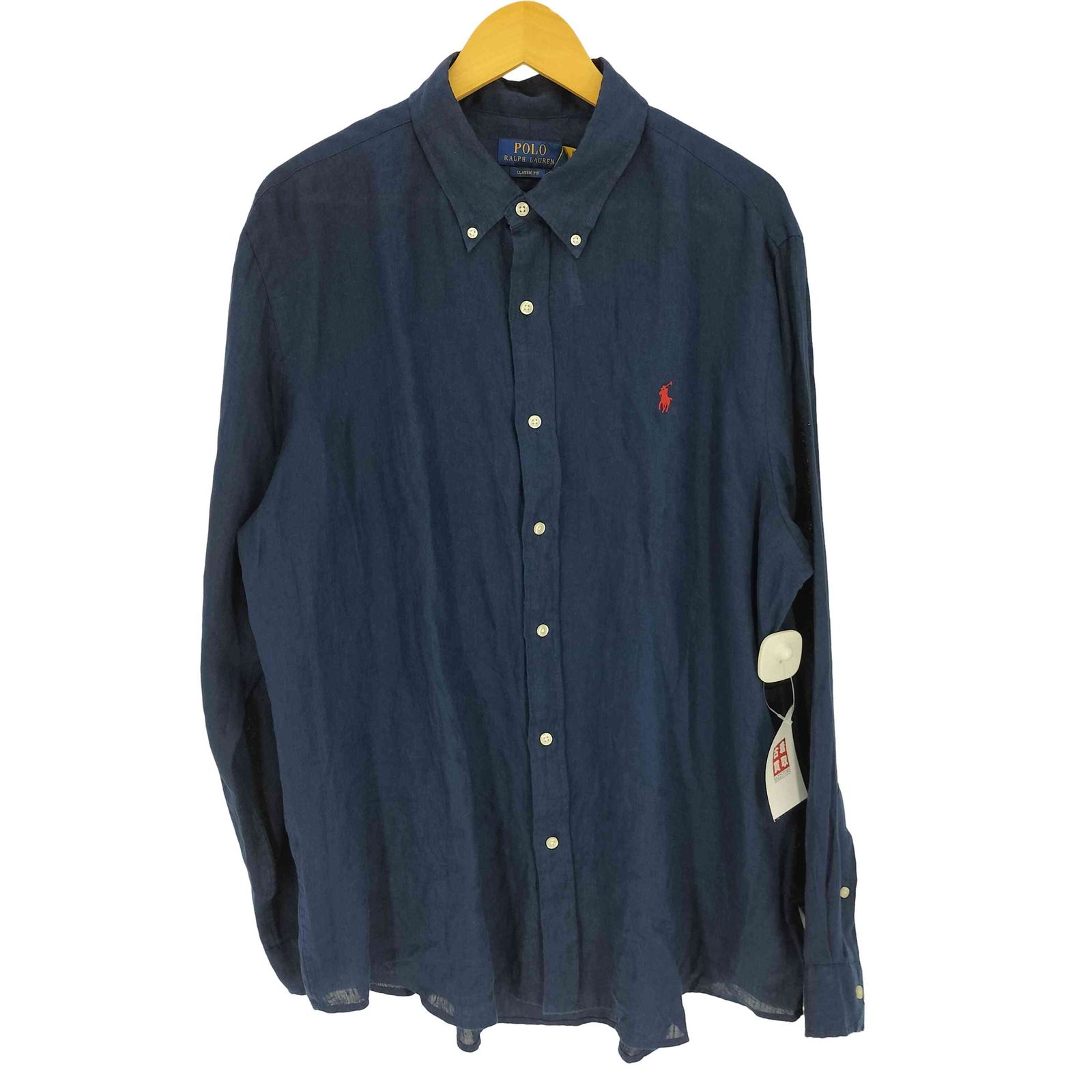 ポロラルフローレン POLO RALPH LAUREN CLASSIC FIT CLBDPPCS-LONG SLEEVE SPORT SHIRT ロングスリーブ スポーツシャツ 麻 100 メンズ import：XL