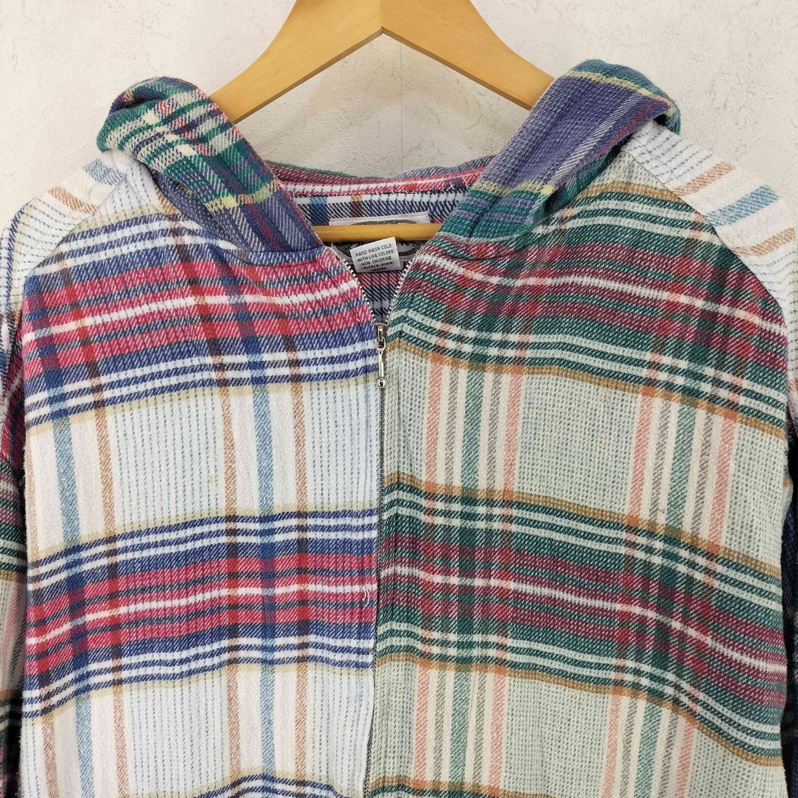 ユーズドフルギ USED古着 90s チェック ジップアップパーカー メンズ