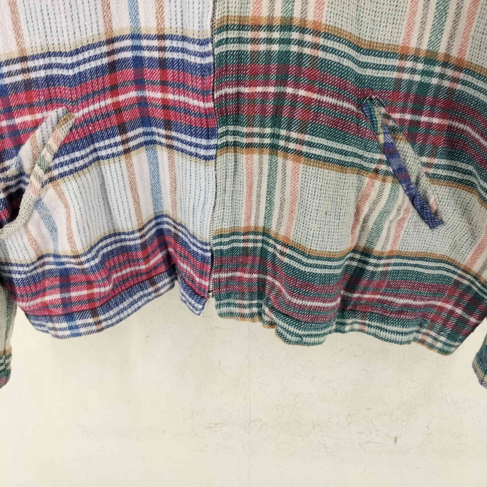 ユーズドフルギ USED古着 90s チェック ジップアップパーカー メンズ