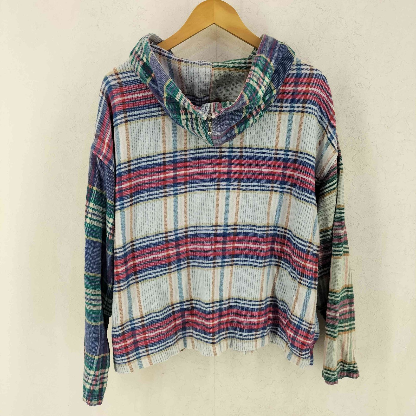 ユーズドフルギ USED古着 90s チェック ジップアップパーカー メンズ