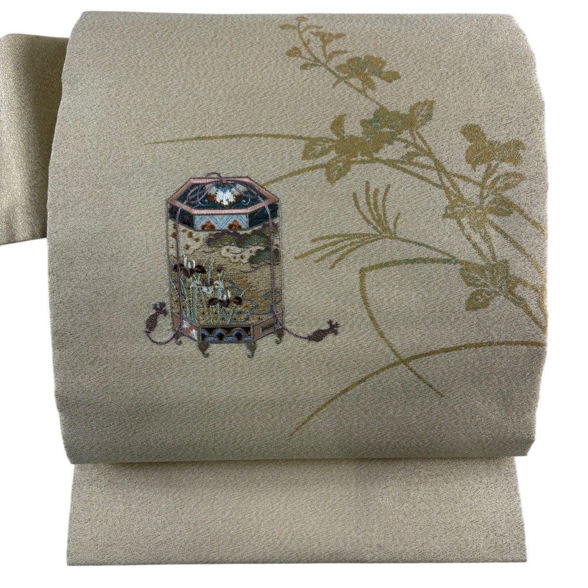 美品】 名古屋帯 優品 貝桶 草花 金糸 刺繍 金色 正絹 【中古】 - メルカリ