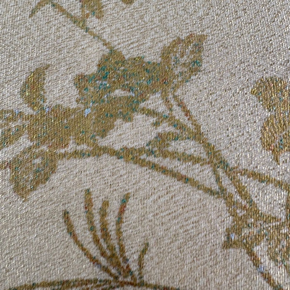 美品】 名古屋帯 優品 貝桶 草花 金糸 刺繍 金色 正絹 【中古】 - メルカリ