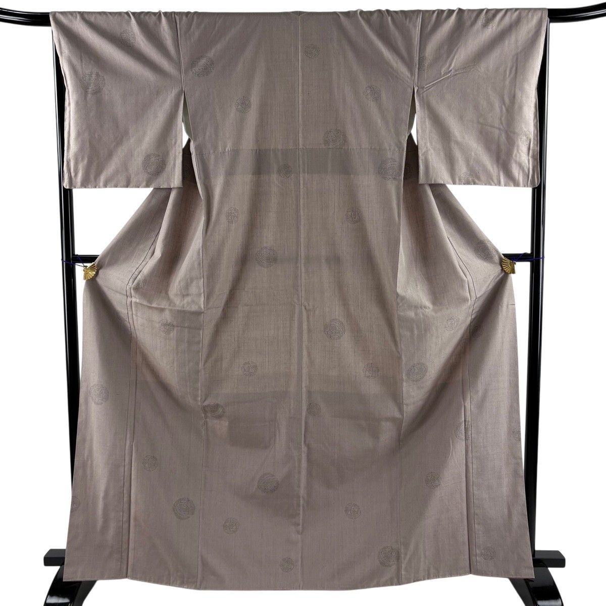 【美品】 結城紬 身丈166cm 裄丈67.5cm L 袷 はたおり娘 手鞠 亀甲絣 薄小豆 正絹 秀品 【中古】