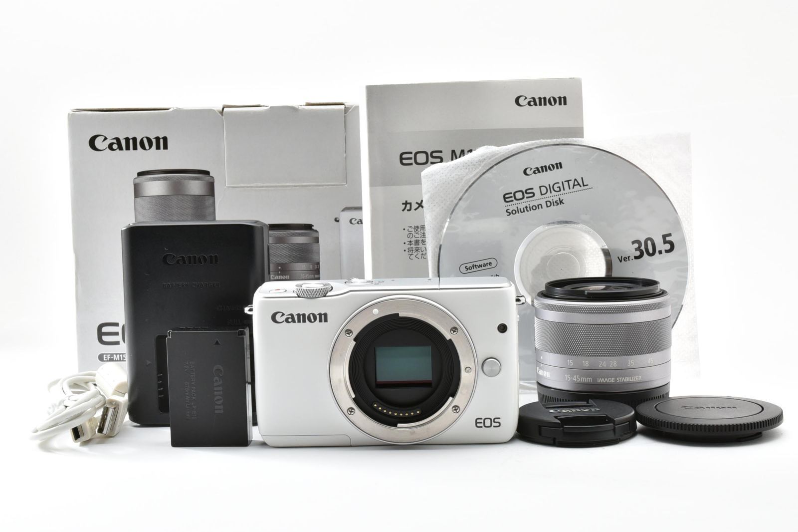 【返品保証】美品｜Canon キヤノン EOS M10 ホワイト レンズキット #C260629-07