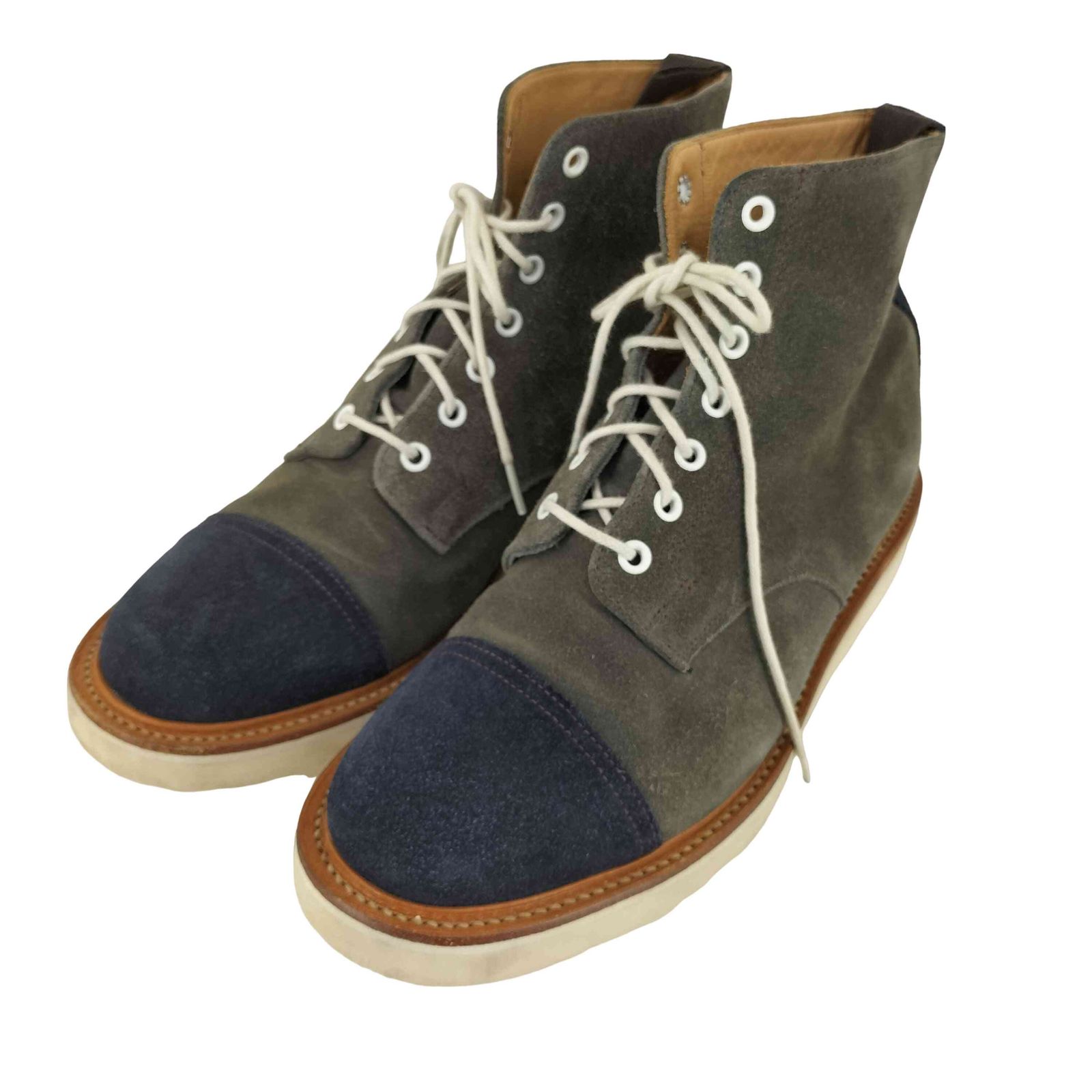 マークマクナイリー MARK MCNAIRY イングランド製 Vibram2トーン 切替レースアップスエードブーツ メンズ US：9
