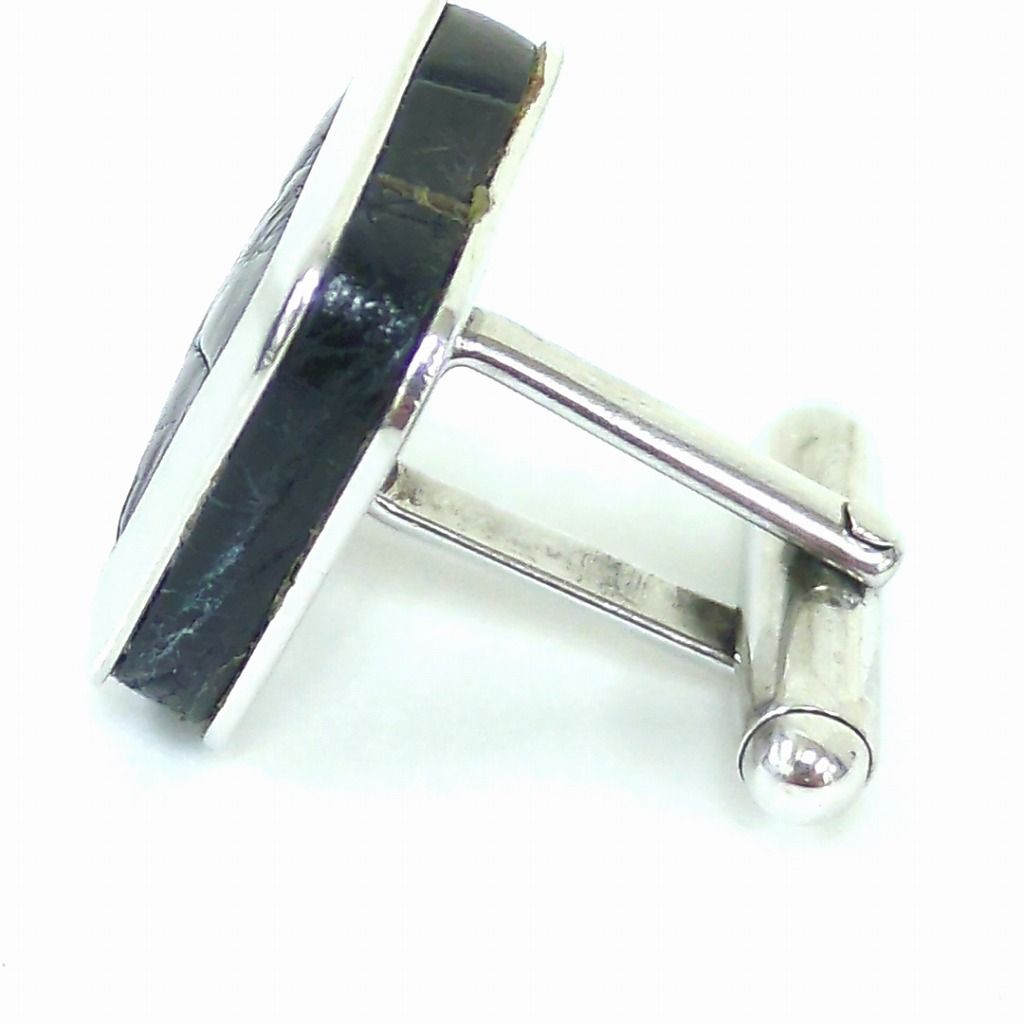 PRADA プラダ カフリンクス カフスボタン スクエア クロコダイル調