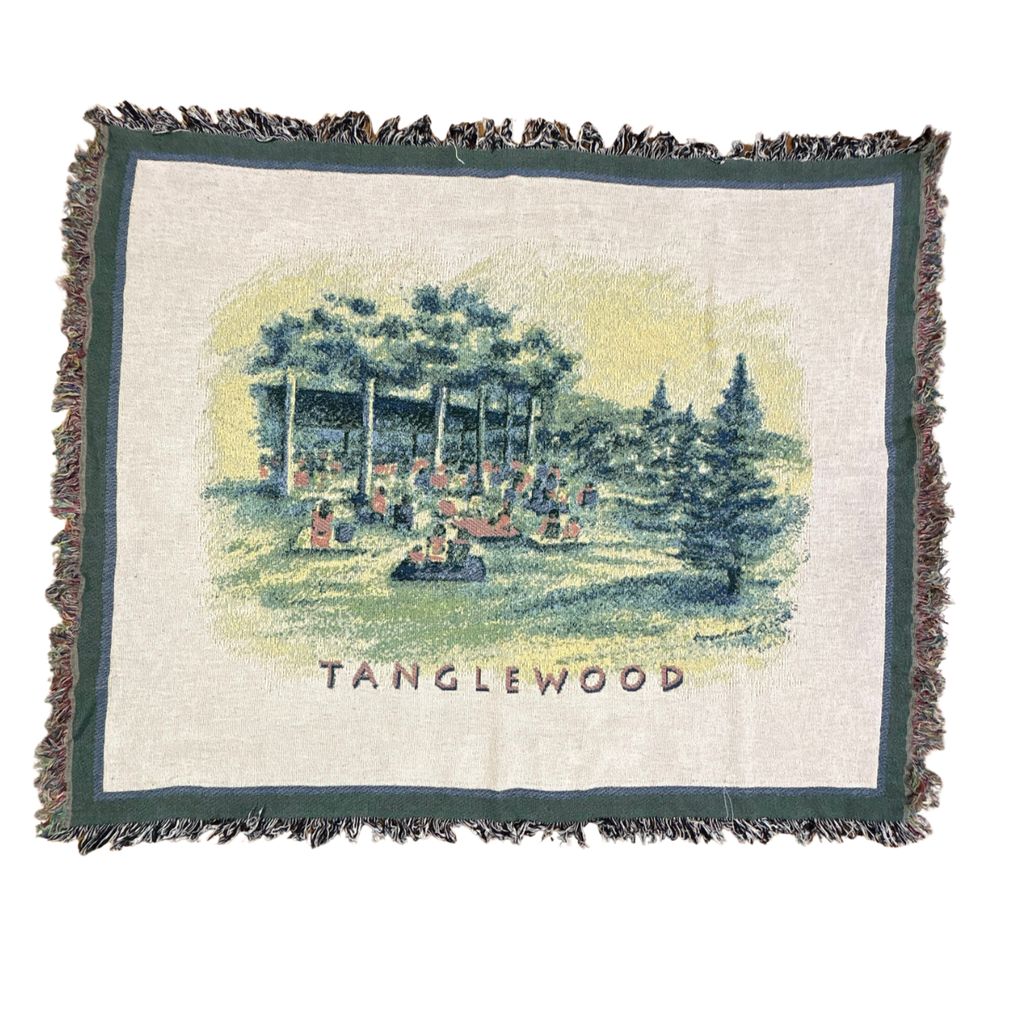vintageラグ ブランケット マルチカバー タペストリー マサチューセッツ州 タングルウッド 絵画 Rug Blanket Tanglewood 3842