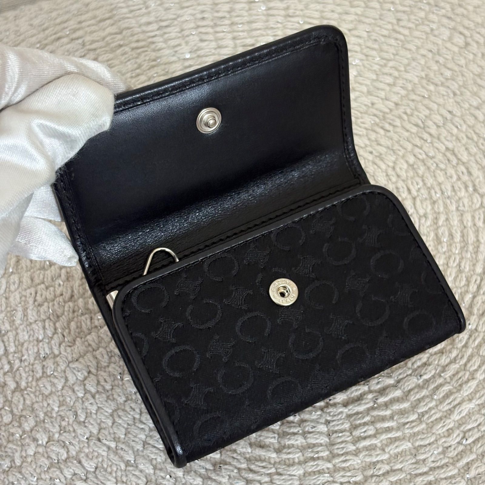 箱付き】 【未使用品】セリーヌ 6連キーケース ブラック系 ブラック系