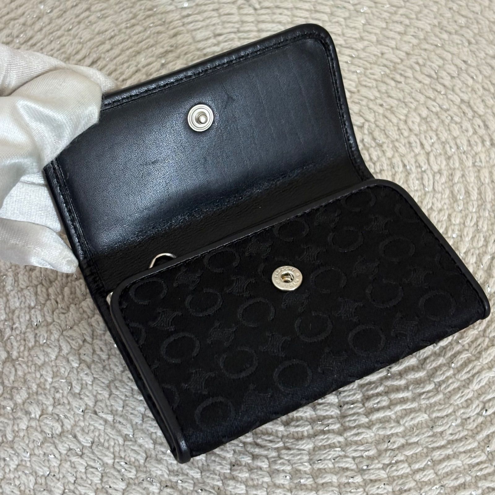 箱付き】 【未使用品】セリーヌ 6連キーケース ブラック系 ブラック系
