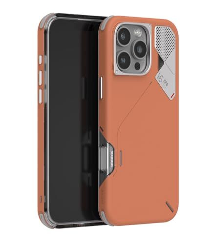 Aulumu A16 iPhone 16 Pro Max 用 耐衝撃ケース 全カバーへアップグレード 全面保護 Magsafe対応 マグネット内蔵 ユニークな冷却窓 ワイヤレス充電対応 メタル個別ボタン アイホン 保護 カバー スマホケース イエローブラウンi