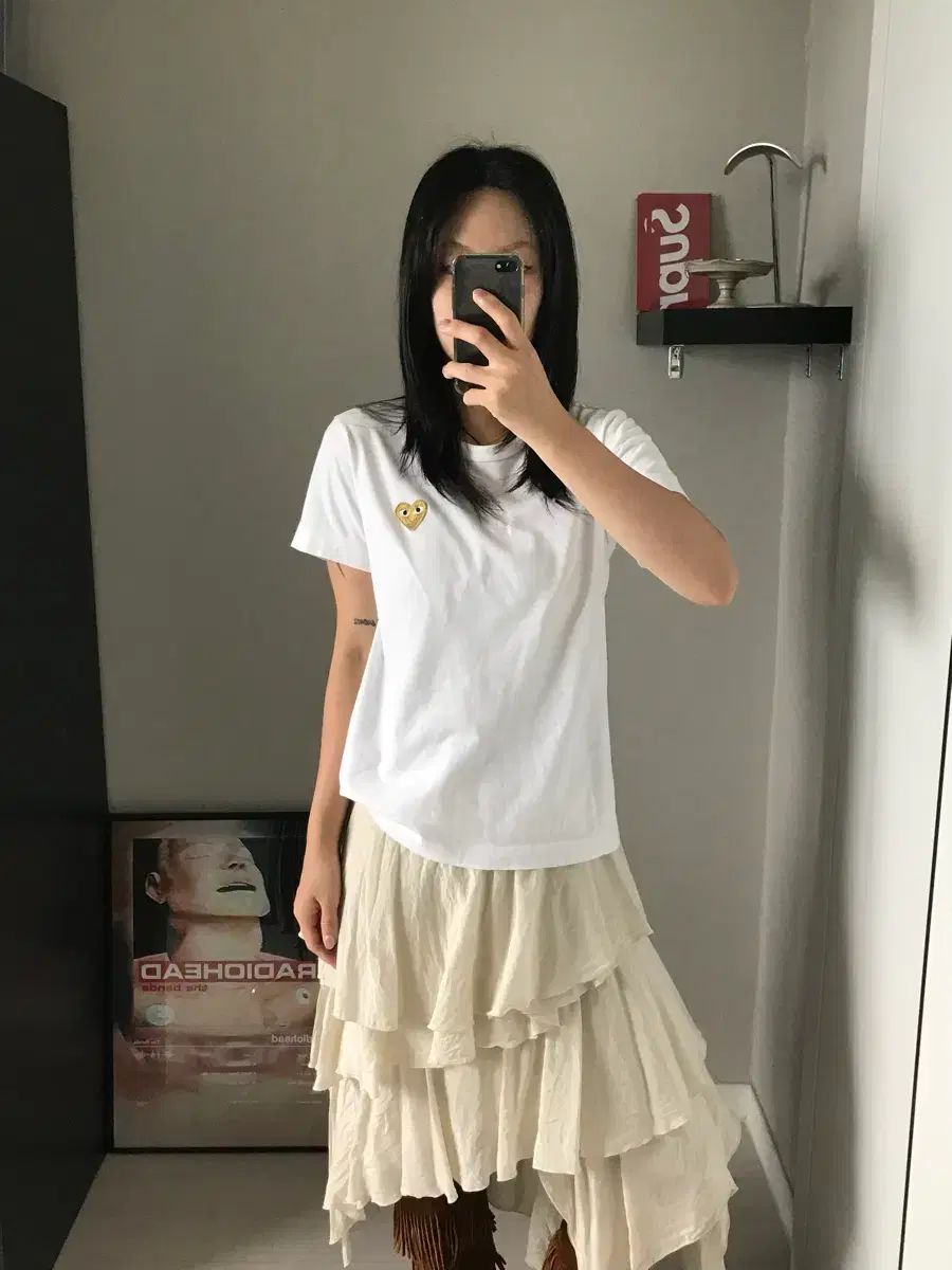 COMME des GARCONS コム・デ・ギャルソン GOLD ワッペン 白 半袖Tシャツ