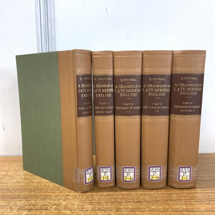 ▲01)【1点限り!】【除籍本】A Grammar of Late Modern English/全5巻揃いセット/ヘンドリック・プーツマ/ノールホフ社/洋書/英語学/文法/B