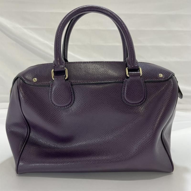 中古】COACH ハンドバッグ ミニサッチェル F11808 2way レザーパープル