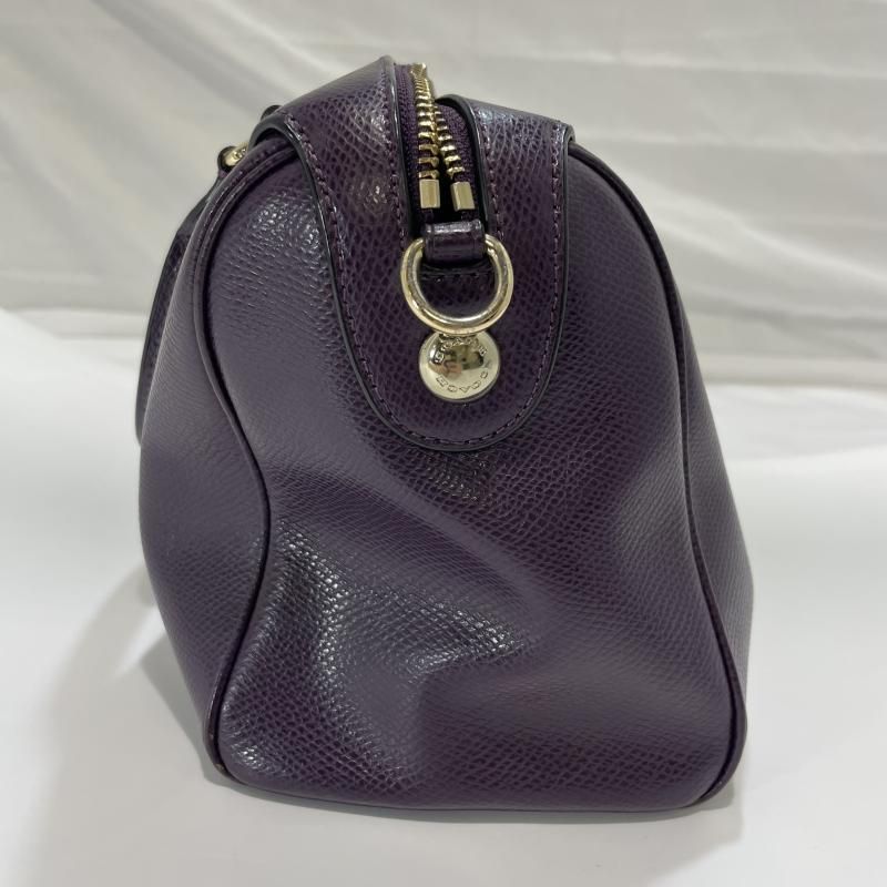 コーチ フレームサッチェル ハンドバッグ トートバッグ エルゴレザー パープル系 中古】COACH ハンドバッグ ミニサッチェル F11808 2way レザーパープル