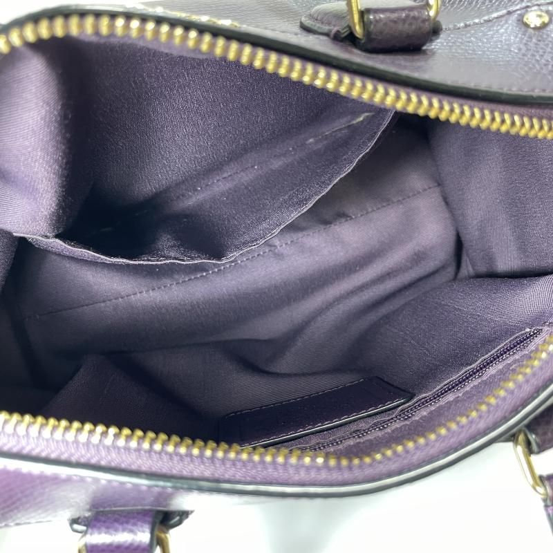 中古】COACH ハンドバッグ ミニサッチェル F11808 2way レザーパープル