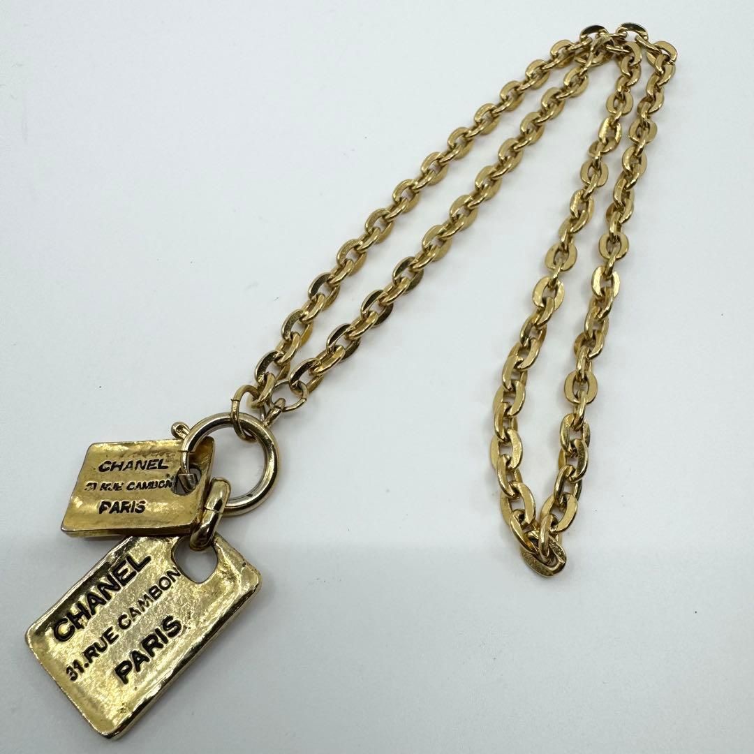 【美品】CHANEL シャネル ネックレス ゴールド カンボン ヴィンテージ