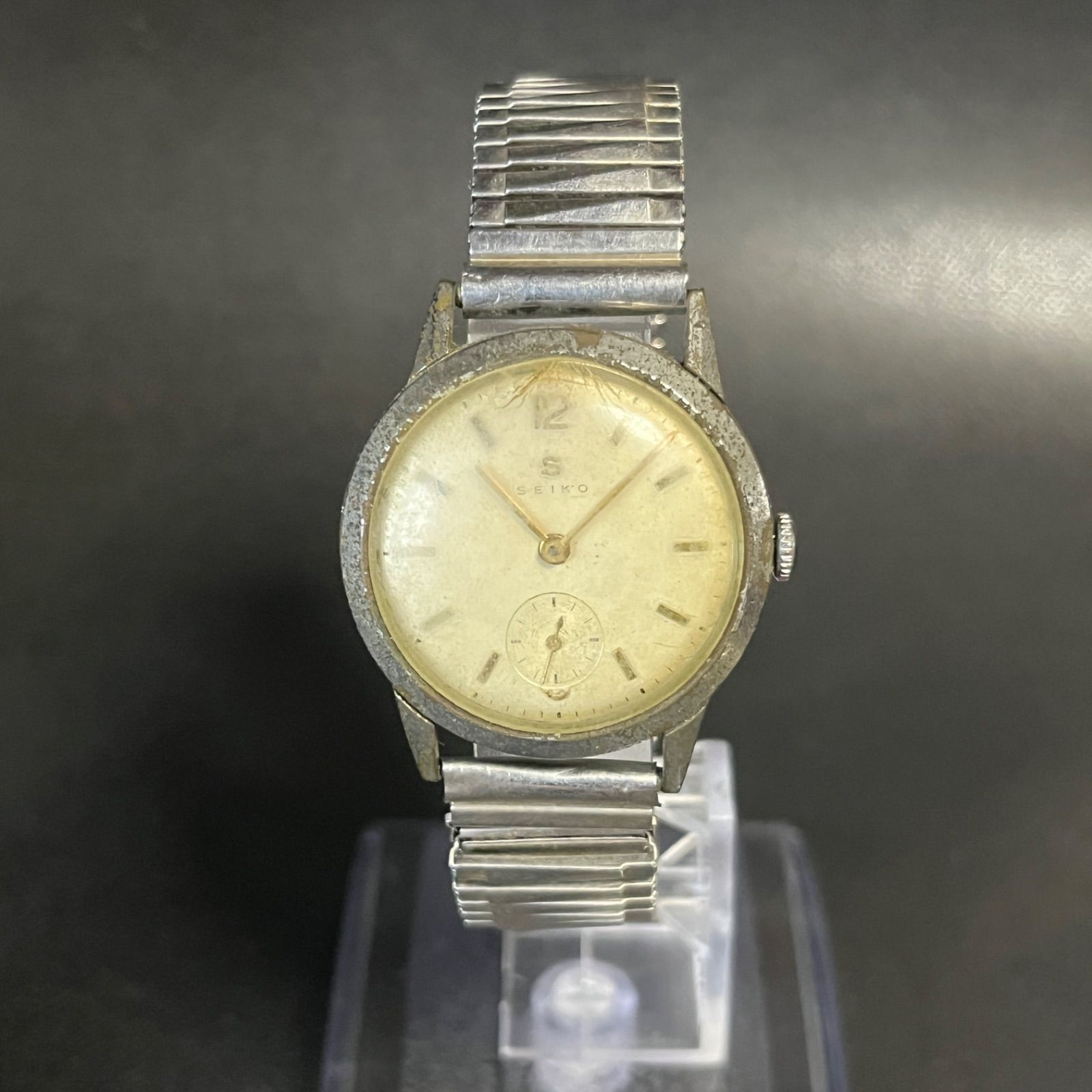 稼働品】 希少 SEIKO Sマーク 手巻き時計 スモールセコンド 昭和レトロ 