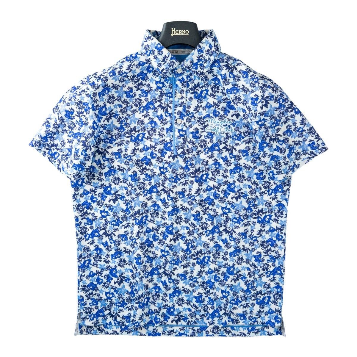 美品 23区GOLF ニジュウサンク ゴルフ 花柄 総柄 半袖 ポロシャツ