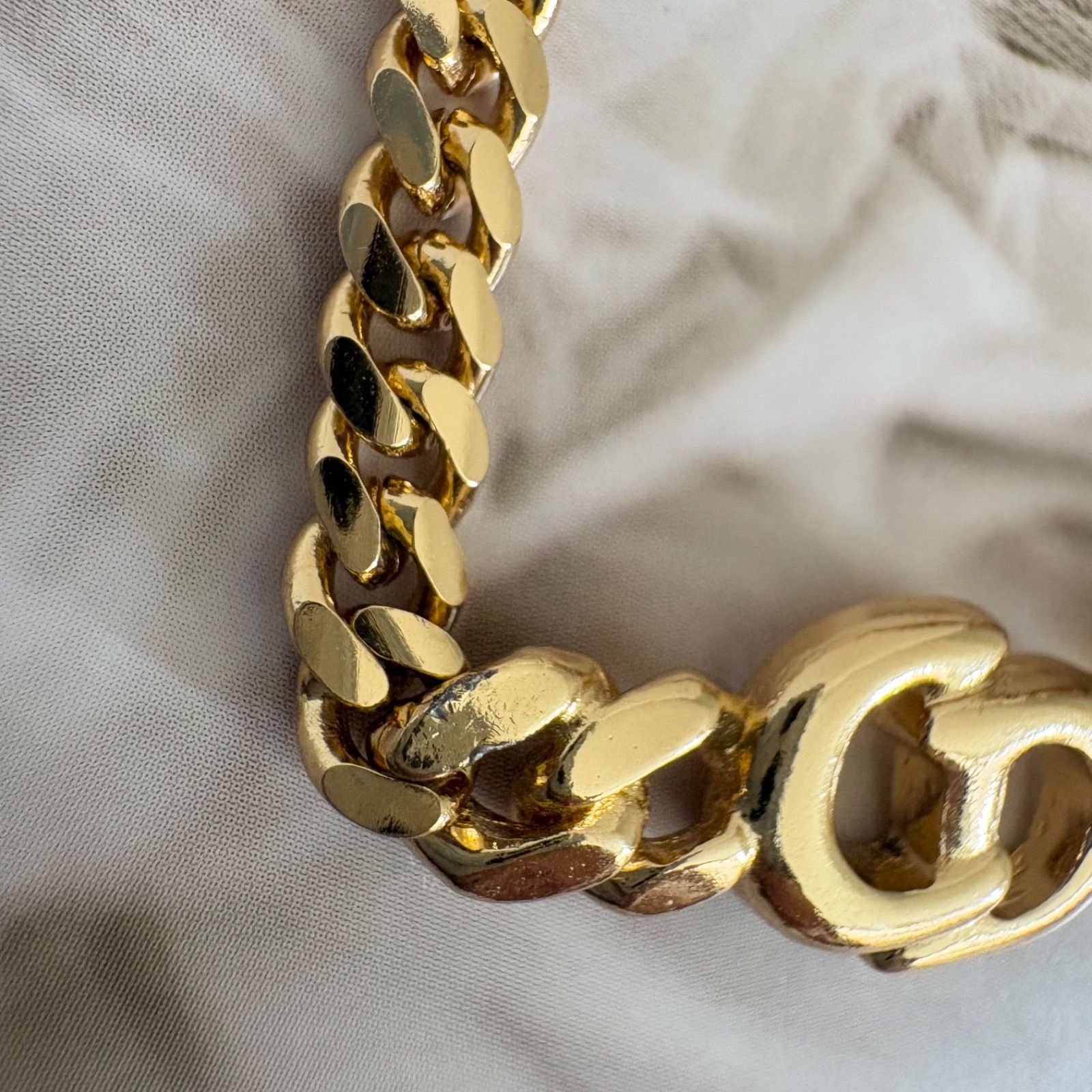 美品】クリスチャンディオール ネックレス CDロゴ GPメッキ 喜平