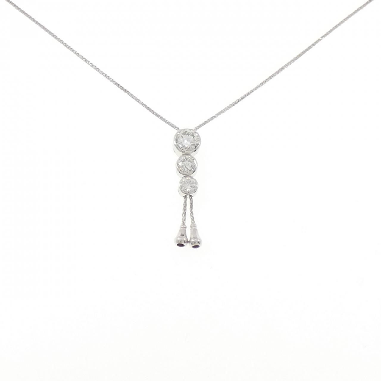 K18WG ダイヤモンド ネックレス 1.00CT