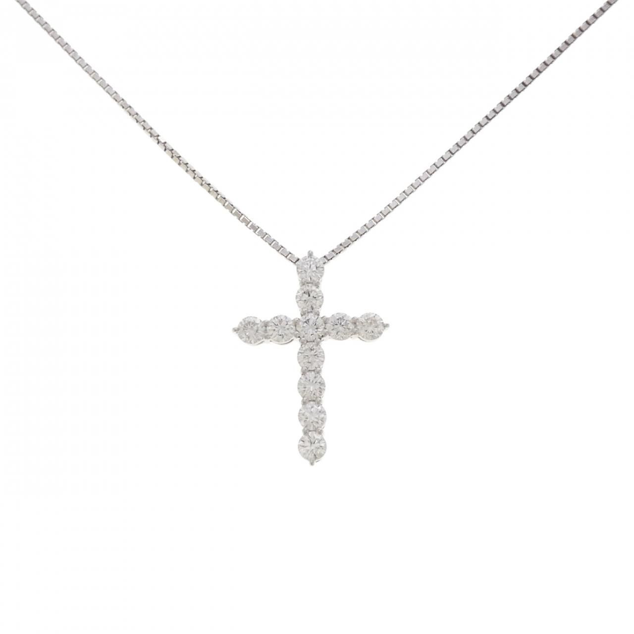 PT900/PT850 クロス ダイヤモンド ネックレス 1.00CT