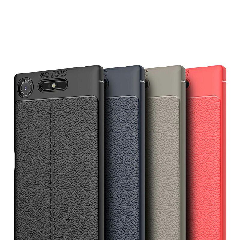 Xperia XZ2 ケース レッド ソフトレザー風 耐衝撃 TPU - メルカリ