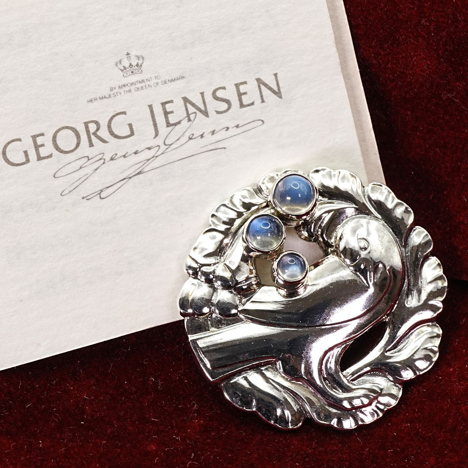 ジョージジェンセン 鳩 ムーンストーン 134 シルバーブローチ24-4859S 38,870円