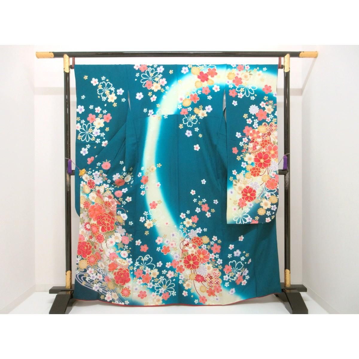 振袖　友禅金彩加工　ボカシ染