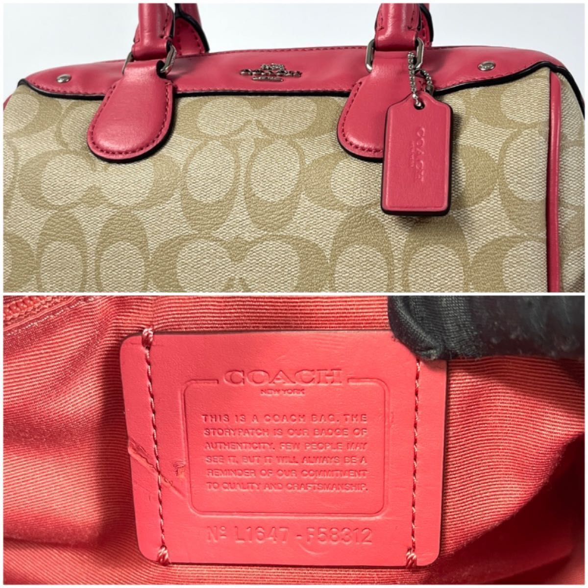 美品 COACH コーチ シグネチャー ベネット ミニサッチェル 