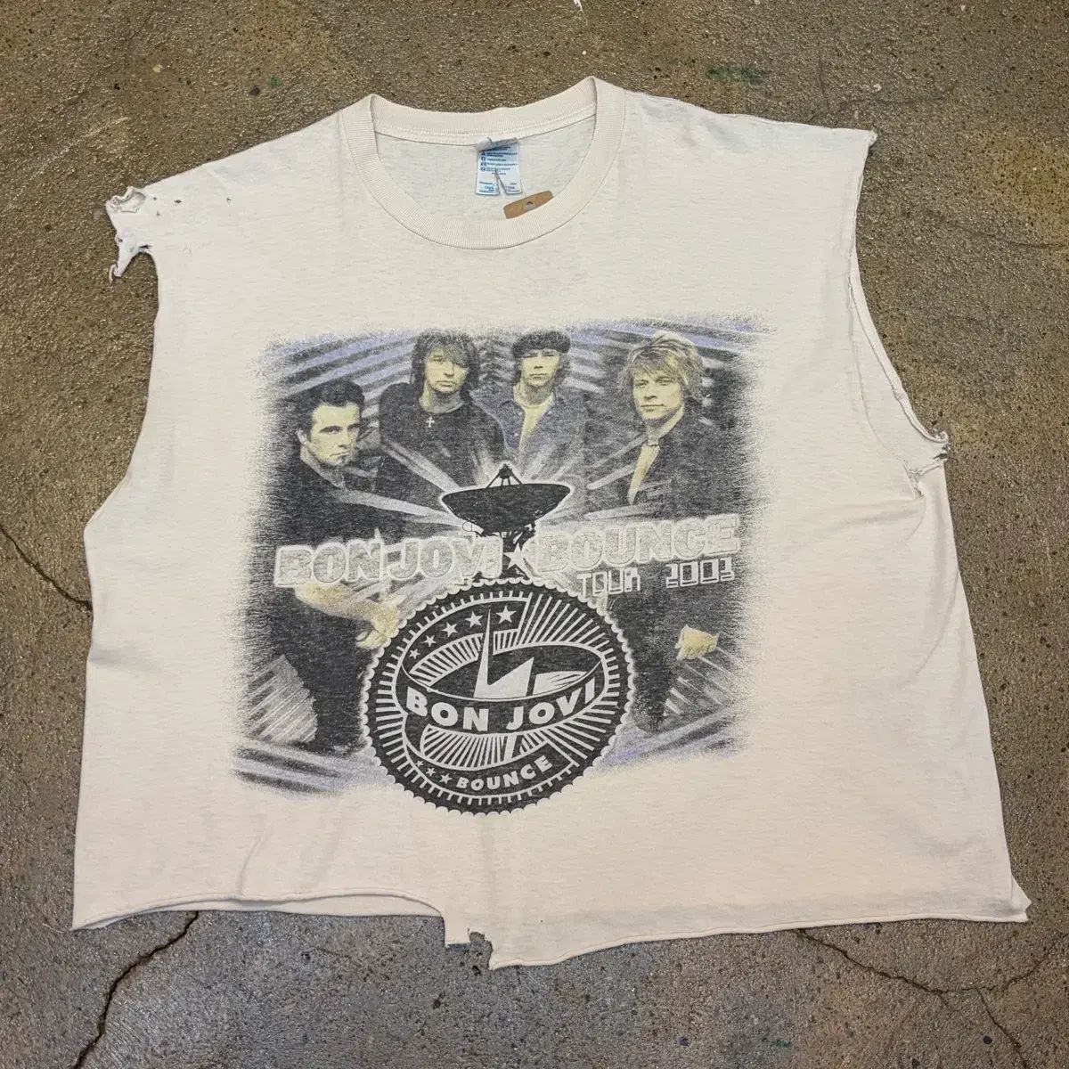 01s アメリカ ヴィンテージ ボン・ジョヴィ バンドTシャツ ロックバンドTシャツ ノースリーブ スリーブレス