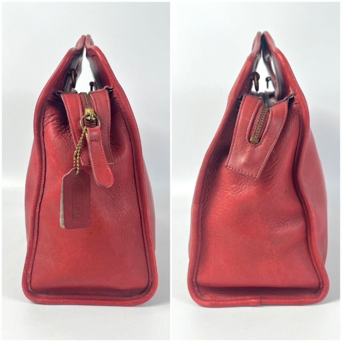 希少 COACH オールドコーチ ハンドバッグ 赤 レッド レザー