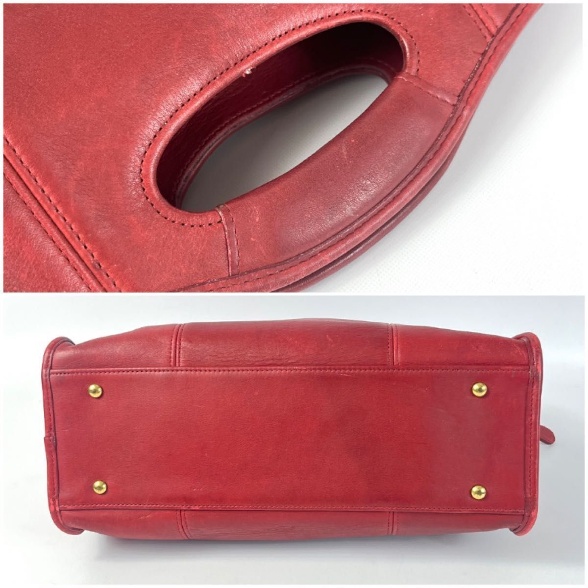 希少 COACH オールドコーチ ハンドバッグ 赤 レッド レザー