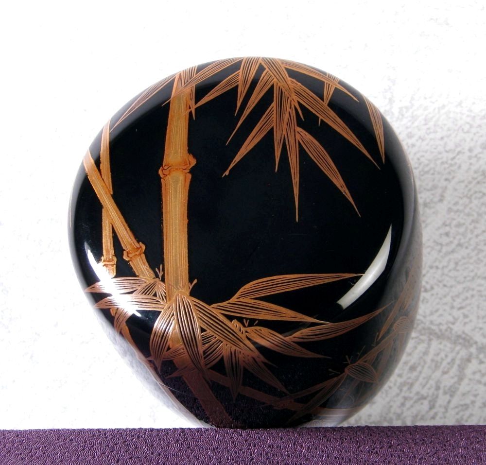木製 竹蒔絵大棗 在銘共箱（作者不明） 美品 茶道具/26g023 - メルカリ