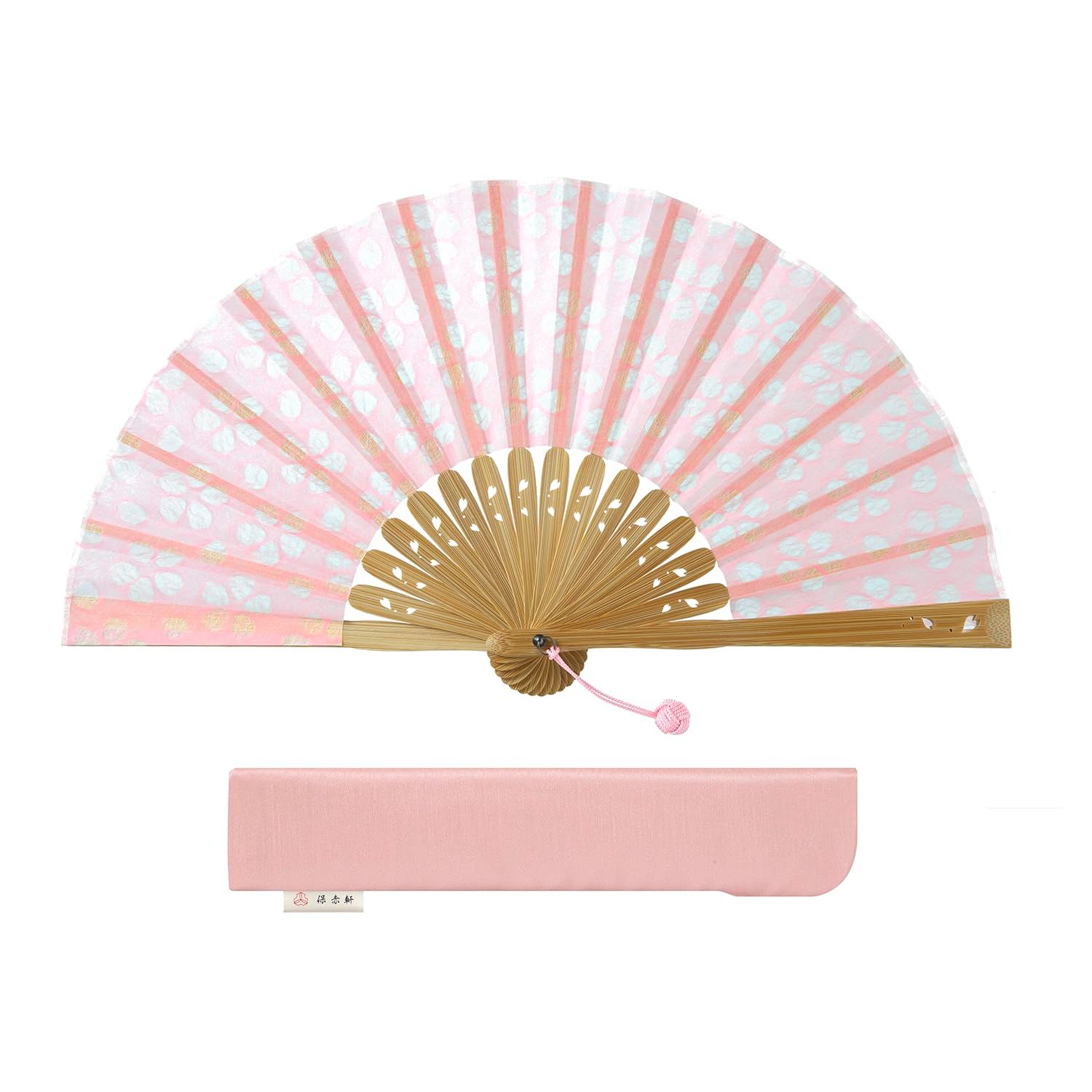 [保赤軒] HOSEKKEN 【 職人伝統の技と現代の感性が1つとなった 高級 扇子 ブランド 】 レディース 婦人 〔 さくら和紙/ピンク 〕 和装小物 丈夫 おしゃれ せんす 母の日 ギフト プレゼント 贈り物