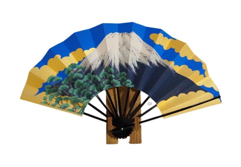 〈京扇子〉両面飾り扇子 富士山/桜 扇子立付 箱入